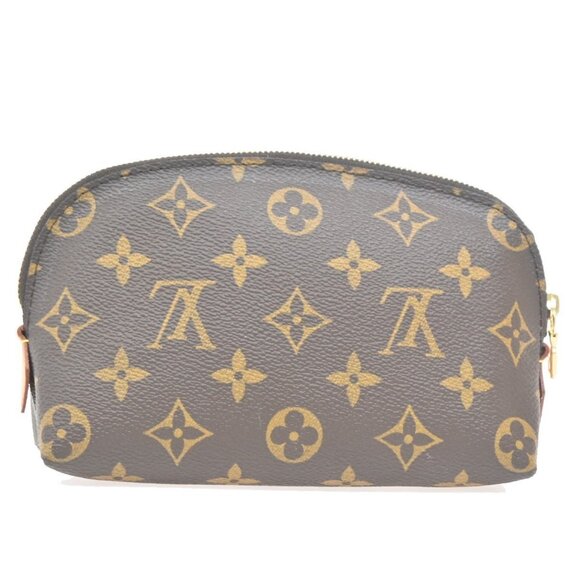 LOUIS VUITTON Pochette Cosmetic Pouch Monogram Leather Brown BN - Picture 4 of 14